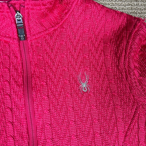 Spyder Endure Full Zip Mid Weight Stryke Pink Knit Fleece Jacket - Picture 3 of 9